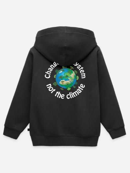 Change the system, not the climate - Kinder Premium Organic Zip Hoodie - Schwarz