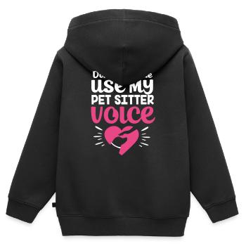 Pet Sitter Pets Babysitter - Kids Premium Organic Zip-up Hoodie - black - Back - AI Model Kid Male (0cm)