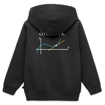 Manchmal schweife ich ab, komische Mathematik - Kinder Premium Organic Zip Hoodie - Schwarz - Hinten - AI Model Kid Male (0cm)
