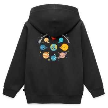 La plus belle de la galaxie mignonne Terre - Sweat Premium à capuche zippé enfant bio - noir - Dos - AI Model Kid Male (0cm)