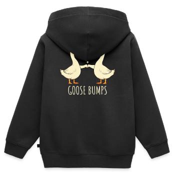 chair de poule - Sweat Premium à capuche zippé enfant bio - noir - Dos - AI Model Kid Male (0cm)