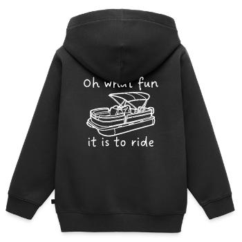 Oh quel plaisir de rouler - Sweat Premium à capuche zippé enfant bio - noir - Dos - AI Model Kid Male (0cm)