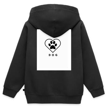 Hundeliebe  - Kinder Premium Organic Zip Hoodie - Schwarz - Hinten - AI Model Kid Male (0cm)
