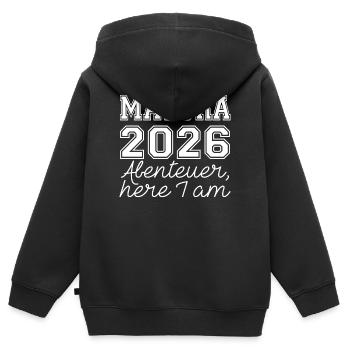 MATURA 2026 - Kinder Premium Organic Zip Hoodie - Schwarz - Hinten - AI Model Kid Male (0cm)