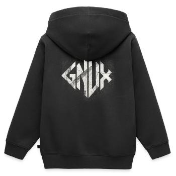 Glyphe de marbre géométrique - Sweat Premium à capuche zippé enfant bio - noir - Dos - AI Model Kid Male (0cm)
