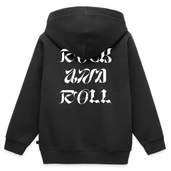 Rock'n'Roll-Logo-Glyphen - Kinder Premium Organic Zip Hoodie - Schwarz - Hinten - AI Model Kid Male (0cm)