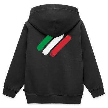Drapeau italien - Bandes - Sweat Premium à capuche zippé enfant bio - noir - Dos - AI Model Kid Male (0cm)