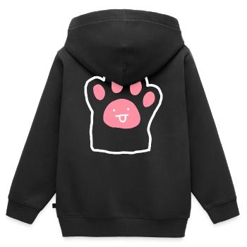 Petit Griffonnage Chat Rose Mignon - Sweat Premium à capuche zippé enfant bio - noir - Dos - AI Model Kid Male (0cm)