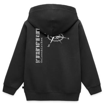 Gelsenkirchen - Sweat Premium à capuche zippé enfant bio - noir - Dos - AI Model Kid Male (0cm)