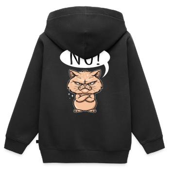 sowas von nö - katze sagt nein - Kinder Premium Organic Zip Hoodie - Schwarz - Hinten - AI Model Kid Male (0cm)