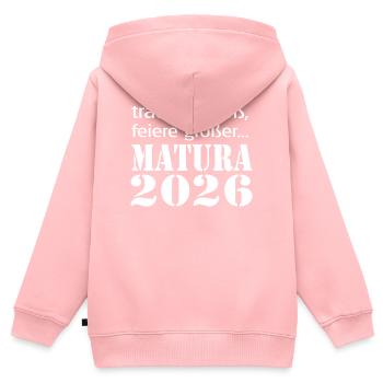 Matura 26 - Kinder Premium Organic Zip Hoodie - Rosa - Hinten - AI Model Kid Female (0cm)