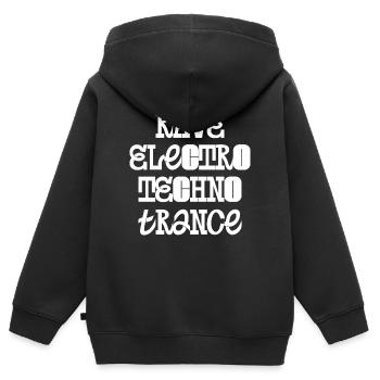 Rave Electro Techno Trance music - Kids Premium Organic Zip-up Hoodie - black - Back - AI Model Kid Male (0cm)