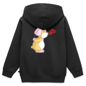 Hamster Braut Schleier Hochzeit - Kinder Premium Organic Zip Hoodie - Schwarz - Hinten - AI Model Kid Male (0cm)