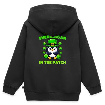 Der süßeste Shenanigan-Pinguin im Feld - Kinder Premium Organic Zip Hoodie - Schwarz - Hinten - AI Model Kid Male (0cm)