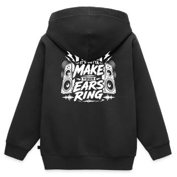 Une musique qui rend le moment du festival inoubliable - Sweat Premium à capuche zippé enfant bio - noir - Dos - AI Model Kid Male (0cm)