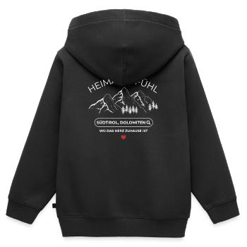 Heinatliebe  - Südtirol  - Dolomiten  - Kinder Premium Organic Zip Hoodie - Schwarz - Hinten - AI Model Kid Male (0cm)