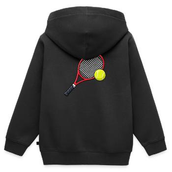 Tennisschläger mit Tennisball - Kinder Premium Organic Zip Hoodie - Schwarz - Hinten - AI Model Kid Male (0cm)