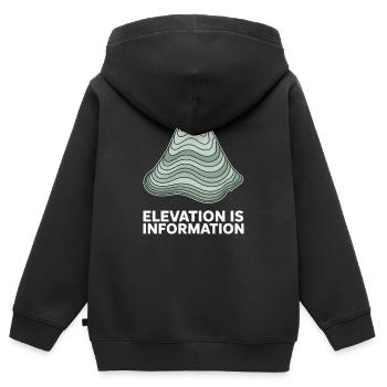 Elevation Is Information Topografische - Kinder Premium Organic Zip Hoodie - Schwarz - Hinten - AI Model Kid Male (0cm)