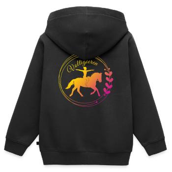 Terrains de voûte – Cadeau pour les Vaulters - Sweat Premium à capuche zippé enfant bio - noir - Dos - AI Model Kid Male (0cm)