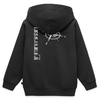 Hof - Kinder Premium Organic Zip Hoodie - Schwarz - Hinten - AI Model Kid Male (0cm)