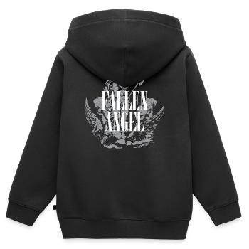 Fallen Angel design - Kids Premium Organic Zip-up Hoodie - black - Back - AI Model Kid Male (0cm)