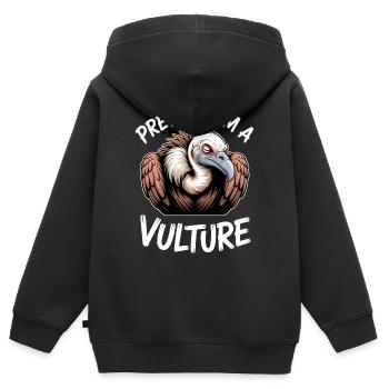 Geier Sprüche Geier Lustiges Geier Geschenk - Kinder Premium Organic Zip Hoodie - Schwarz - Hinten - AI Model Kid Male (0cm)