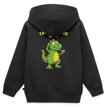 Taco Saurus Rex Foodie Hunger Food Mexican - Kids Premium Organic Zip-up Hoodie - black - Back - AI Model Kid Male (0cm)