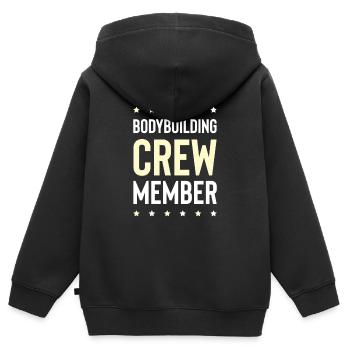 Bodybuilding Crew - Kids Premium Organic Zip-up Hoodie - black - Back - AI Model Kid Male (0cm)