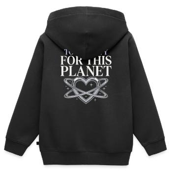 Extra-Céleste Extra-Extraterrestre Glam Pas de celui-ci - Sweat Premium à capuche zippé enfant bio - noir - Dos - AI Model Kid Male (0cm)