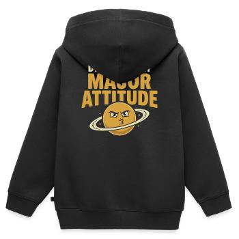 Justice de Pluton pour Pluton N’oubliez jamais Pluton - Sweat Premium à capuche zippé enfant bio - noir - Dos - AI Model Kid Male (0cm)