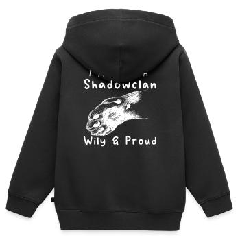 ShawdowClan Guerriers de la fierté amoureux des chats - Sweat Premium à capuche zippé enfant bio - noir - Dos - AI Model Kid Male (0cm)