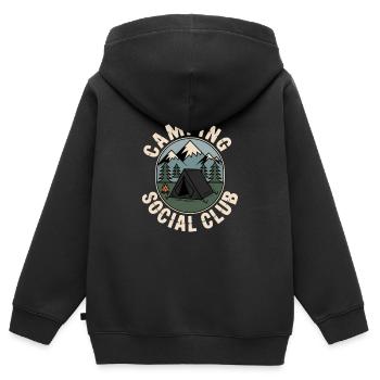 Camping Social Club – Adventure & Nature - Kids Premium Organic Zip-up Hoodie - black - Back - AI Model Kid Male (0cm)