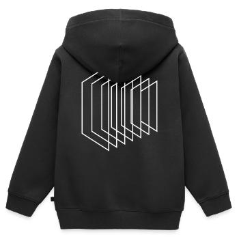 Perspective Grid Lines - Kids Premium Organic Zip-up Hoodie - black - Back - AI Model Kid Male (0cm)