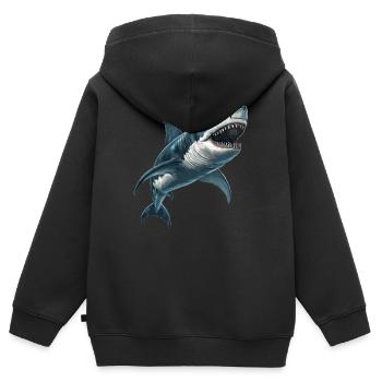 Haie Hai - Kinder Premium Organic Zip Hoodie - Schwarz - Hinten - AI Model Kid Male (0cm)