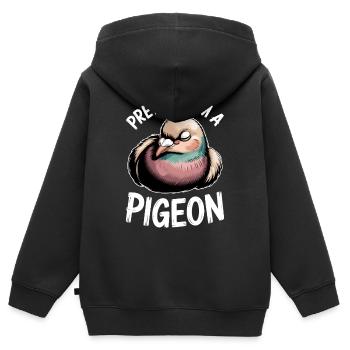 Paroles de colombes oiseaux Cadeau de colombes drôles - Sweat Premium à capuche zippé enfant bio - noir - Dos - AI Model Kid Male (0cm)