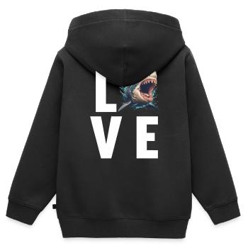Haie Hai - Kinder Premium Organic Zip Hoodie - Schwarz - Hinten - AI Model Kid Male (0cm)