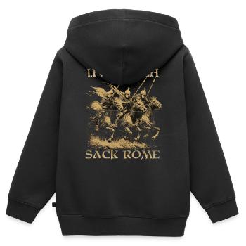 Histoire de la fin de l’Antiquité Romaine Tribus germaniques HEMA Buhurt - Sweat Premium à capuche zippé enfant bio - noir - Dos - AI Model Kid Male (0cm)
