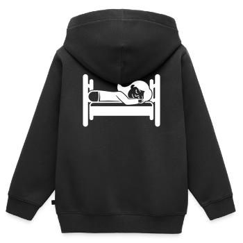 Sleeping Tired - Kids Premium Organic Zip-up Hoodie - black - Back - AI Model Kid Male (0cm)
