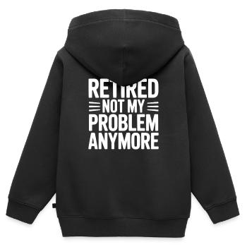 Im Ruhestand – nicht mehr mein Problem - Kinder Premium Organic Zip Hoodie - Schwarz - Hinten - AI Model Kid Male (0cm)