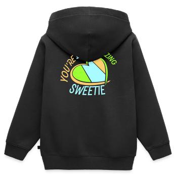 You're Doing Amazing Sweetie Lustig Ermutigend - Kinder Premium Organic Zip Hoodie - Schwarz - Hinten - AI Model Kid Male (0cm)