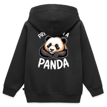 Panda Sprüche Panda Lustiges Panda Geschenk - Kinder Premium Organic Zip Hoodie - Schwarz - Hinten - AI Model Kid Male (0cm)
