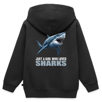 Haie Hai - Kinder Premium Organic Zip Hoodie - Schwarz - Hinten - AI Model Kid Male (0cm)