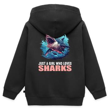 Haie Hai - Kinder Premium Organic Zip Hoodie - Schwarz - Hinten - AI Model Kid Male (0cm)