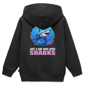 Haie Hai - Kinder Premium Organic Zip Hoodie - Schwarz - Hinten - AI Model Kid Male (0cm)