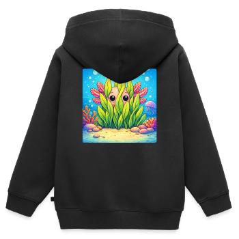 Unterwasserverborgener Zauber - Kinder Premium Organic Zip Hoodie - Schwarz - Hinten - AI Model Kid Male (0cm)