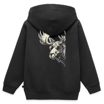 Mousses avec lunettes de soleil Graphique - Sweat Premium à capuche zippé enfant bio - noir - Dos - AI Model Kid Male (0cm)