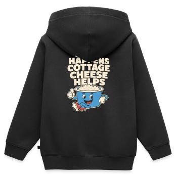 High-protein snack gift for foodies - Kids Premium Organic Zip-up Hoodie - black - Back - AI Model Kid Male (0cm)