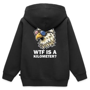 American Eagle Flag Schutzbrille - Kinder Premium Organic Zip Hoodie - Schwarz - Hinten - AI Model Kid Male (0cm)