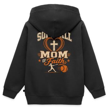 Softball Maman avec la Foi Philippiens 4 13 - Sweat Premium à capuche zippé enfant bio - noir - Dos - AI Model Kid Male (0cm)
