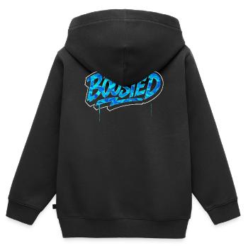 Boosted Spruch Camouflage JDM Tuning - Kinder Premium Organic Zip Hoodie - Schwarz - Hinten - AI Model Kid Male (0cm)